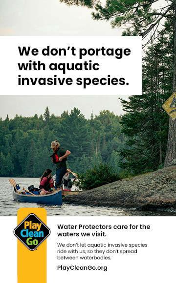 We don’t portage with aquatic invasive species. — rack card, front